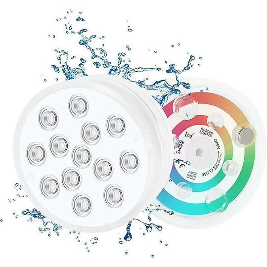 Aougo - Submersible led Light, IP68 Multi-Color Pool Lights with Remote Control, Above Ground Swimming Pool Lights, for Aquarium, Spa, Swimming Pool,