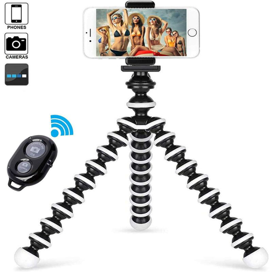 Bluetooth ring light with tripod for YouTube, video and makeup, mini led camera with mobile phone holder, led desk lamp with 3 lighting modes and 11