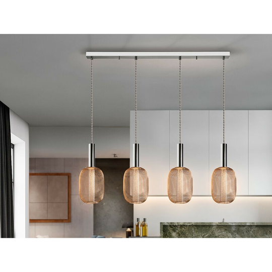 Schuller Micron - Dimmable Pendant Light Straight Bar, Chrome-Gold