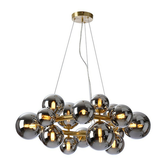 Luminosa Lighting - Luminosa Marshall Circular Ceiling Pendant, 16 Light G9, Satin Gold, Chrome Plated Glass