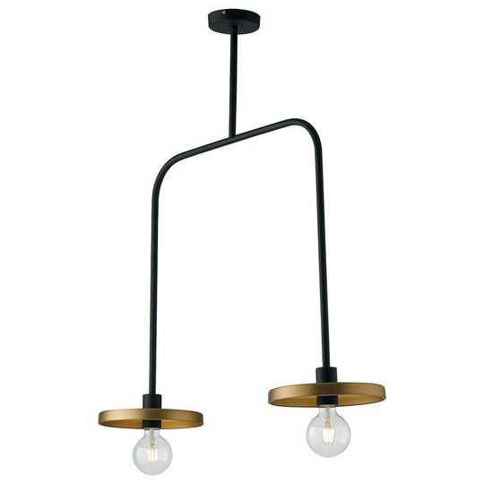 Fan Europe twiga 2 Light Straight Bar Pendant Ceiling Light Black, Gold 85x91.3x25cm