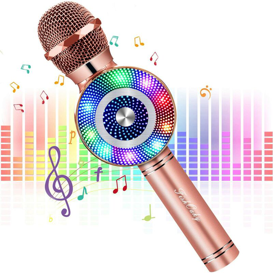 Thsinde - Wireless Karaoke Microphone, 4 in 1 Portable Bluetooth Karaoke Microphone for Kids Adults Singing, Party, Recording, Compatible with
