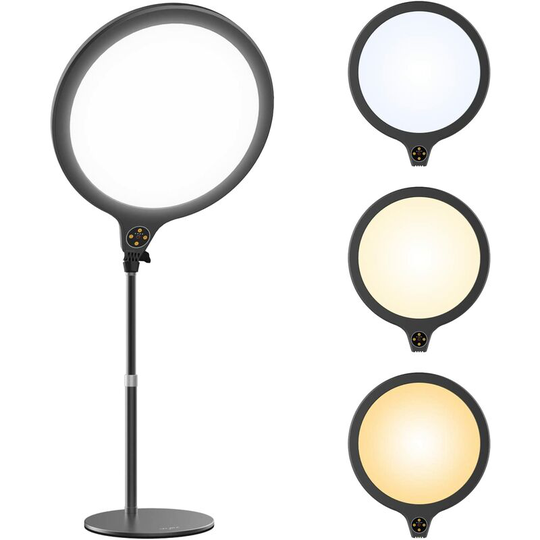Aougo - Ring Photography Fill Light, Professional Studio Dimmable led Video Spotlight, 90cm Tall, 3500-6000K CRI>95 Photography Lighting for Live