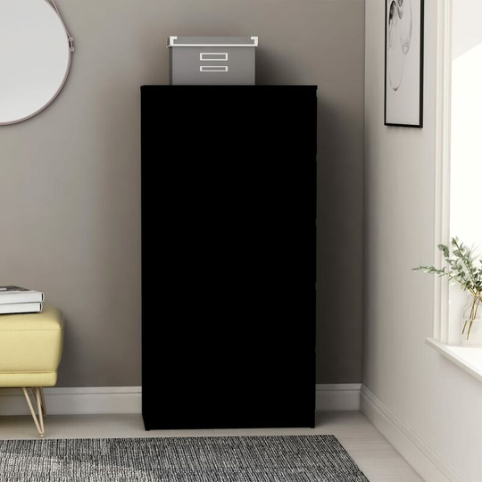 Drawer Sideboard Black 60x35x121 cm Chipboard FF801410_UK - Topdeal