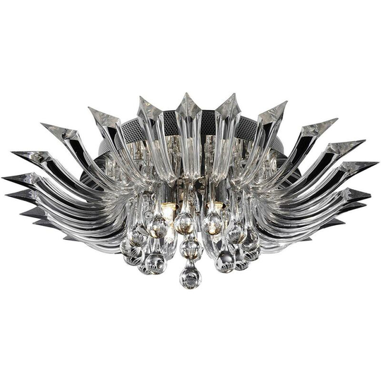 Searchlight Crystoria - led 5 Light Flush Ceiling Light Chrome, Crystal, G9