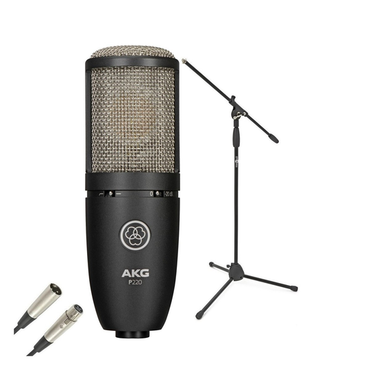 AKG P220 Large Diaphragm Condenser Microphone With Stand & Cable