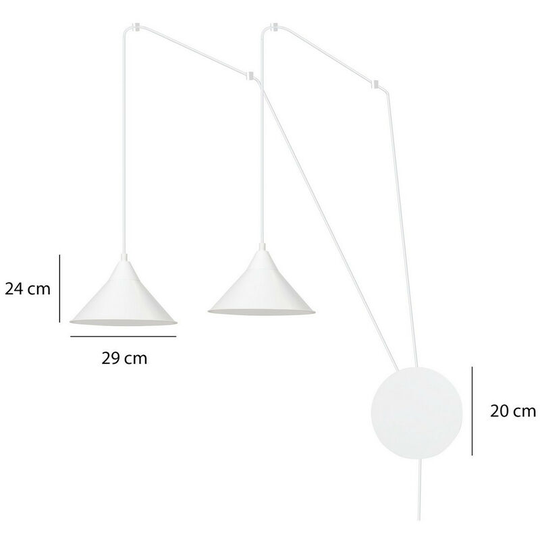 Emibig Abramo White Pendant Ceiling Light 2x E27