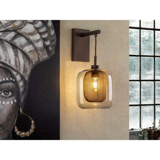 Schuller Fox - Wall Light with Shade, Chocolate, 1x E27