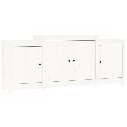 Sideboard White 164x37x68 cm Solid Wood Pine Vidaxl White