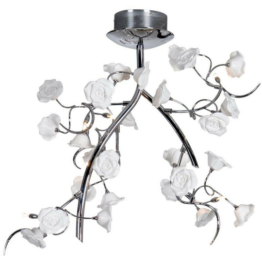 Linea Verdace Rosaluci 10 Light Pendant Ceiling Light Chrome White