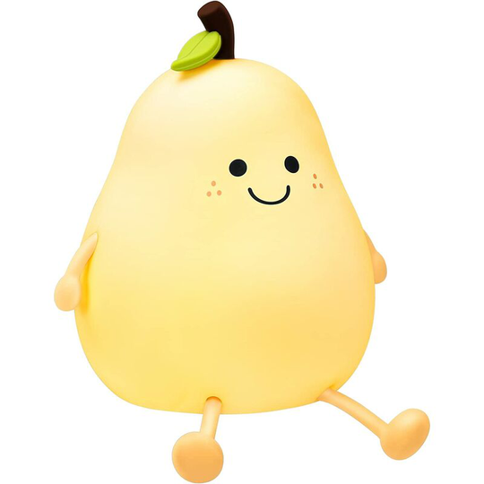 Aougo - Smile Pear Shaped Night Light led Cartoon Silicone Nightlight Warm Light usb Charging Mini Table Lamp Bedside Lamp for Bedroom 1PC