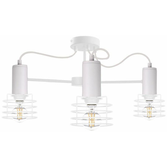 Keter Rune Multi Arm Semi Flush Ceiling Light White, 60cm, 3x E27