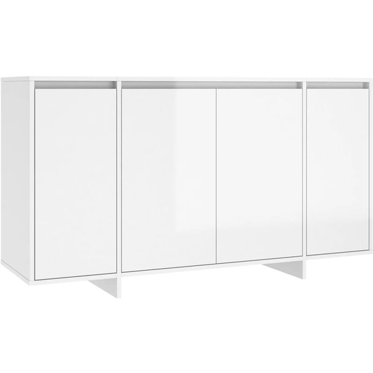 Sideboard High Gloss White 135x41x75 cm Engineered Wood Vidaxl White
