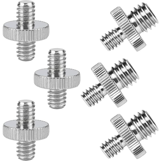 1/4'' Digital Camera Screw Adapter to 1/4" and 1/4" at 3/8" for monopod tripod