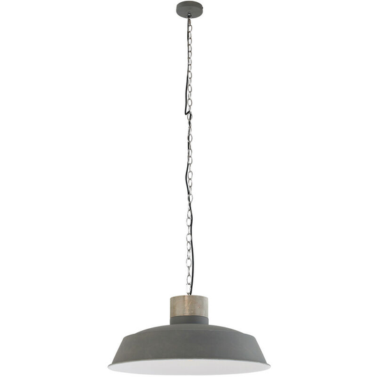 Sienna Metta Dome Pendant Ceiling Lights Grey Industrial, Wood Blank
