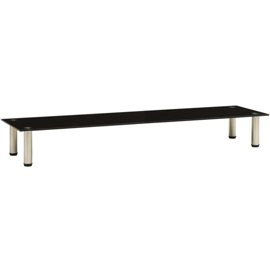 Lifcausal - tv Stand Black 140x35x17 cm Tempered Glass