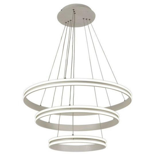Luminosa Lighting - Ceiling Pendant, 3 Light 50W,30W,20W led, 4000K, 5470lm, Dimmable, Matt White