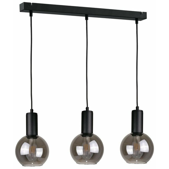 Keter Supra Bar Pendant Ceiling Light Black, 60cm, 3x E27