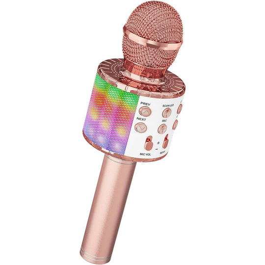Thsinde - Wireless Karaoke Microphone, 4 in 1 Portable Bluetooth Microphone Karaoke Player with Dance led Lights, for Party Singing Kids Gift Idea
